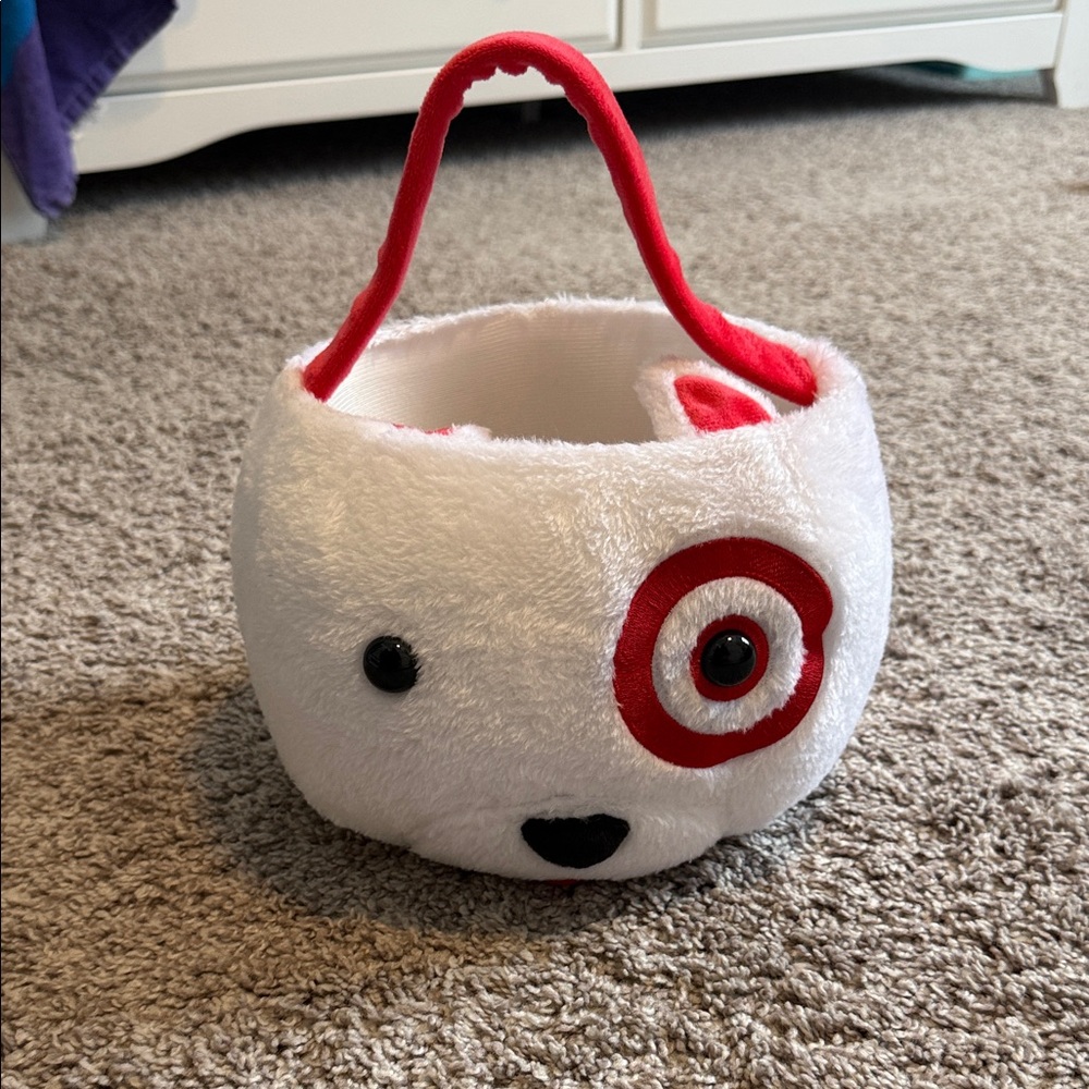 Target Plush Dog Basket - Red and White